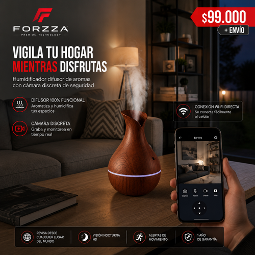 Cámara discreta | Humidificador | 1080P | 12 meses garantía