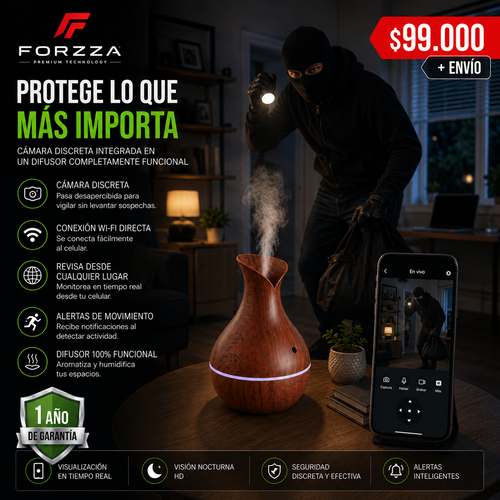 Cámara discreta | Humidificador | 1080P | 12 meses garantía